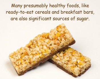 Cereal bars are sources of sugar