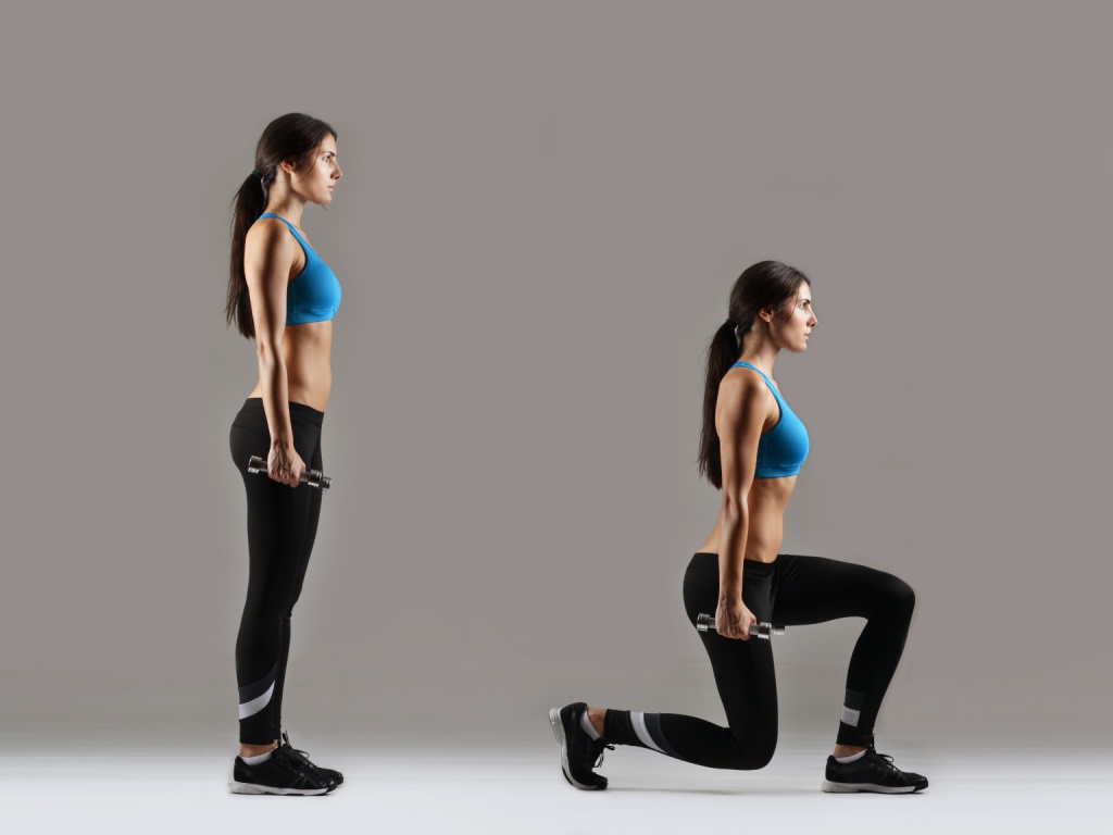 Girl doing lunges